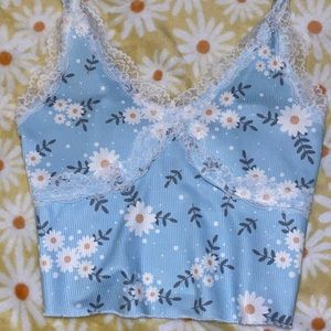 Blue floral lace Cami